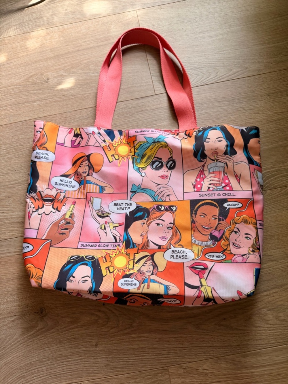 Estée Lauder Colorful Pop-Art Pink Tote Bag